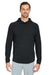 Swannies Golf SWC100 Mens Camden Hooded Sweatshirt Hoodie w/ Pockets Heather Black Model Front