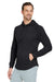 Swannies Golf SWC100 Mens Camden Hooded Sweatshirt Hoodie w/ Pockets Heather Black Model Side