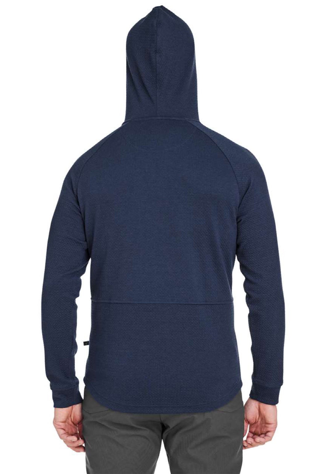 Swannies Golf SWC100 Mens Camden Hooded Sweatshirt Hoodie w/ Pockets Navy Blue Model Back