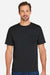 Harriton M118 Mens Charge Moisture Wicknig Short Sleeve Crewneck T-Shirt Black Model Front