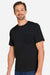 Harriton M118 Mens Charge Moisture Wicknig Short Sleeve Crewneck T-Shirt Black Model Side