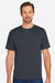 Harriton M118 Mens Charge Moisture Wicknig Short Sleeve Crewneck T-Shirt Dark Charcoal Grey Model Front