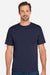 Harriton M118 Mens Charge Moisture Wicknig Short Sleeve Crewneck T-Shirt Dark Navy Blue Model Front