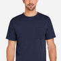 Harriton Mens Charge Moisture Wicking Short Sleeve Crewneck T-Shirt w/ Pocket - Dark Navy Blue - Coming Soon