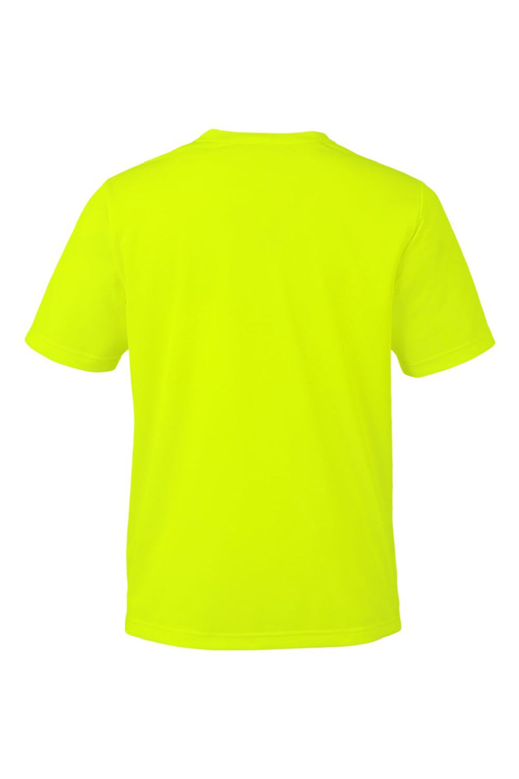 Harriton M118 Mens Charge Moisture Wicknig Short Sleeve Crewneck T-Shirt Safety Yellow Flat Back