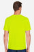 Harriton M118 Mens Charge Moisture Wicknig Short Sleeve Crewneck T-Shirt Safety Yellow Model Back