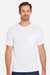 Harriton M118 Mens Charge Moisture Wicknig Short Sleeve Crewneck T-Shirt White Model Front