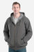 Berne SZ413 Mens Heritage Full Zip Hooded Sweatshirt Hoodie w/ Pockets Graphite Grey Model Front