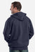 Berne SZ413 Mens Heritage Full Zip Hooded Sweatshirt Hoodie w/ Pockets Navy Blue Model Back