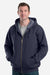 Berne SZ413 Mens Heritage Full Zip Hooded Sweatshirt Hoodie w/ Pockets Navy Blue Model Front