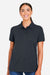 Harriton M205W Womens Valiant Snag Resistant Short Sleeve Polo Shirt Dark Charcoal Grey Model Front