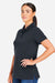Harriton M205W Womens Valiant Snag Resistant Short Sleeve Polo Shirt Dark Charcoal Grey Model Side
