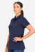 Harriton M205W Womens Valiant Snag Resistant Short Sleeve Polo Shirt Dark Navy Blue Model Side