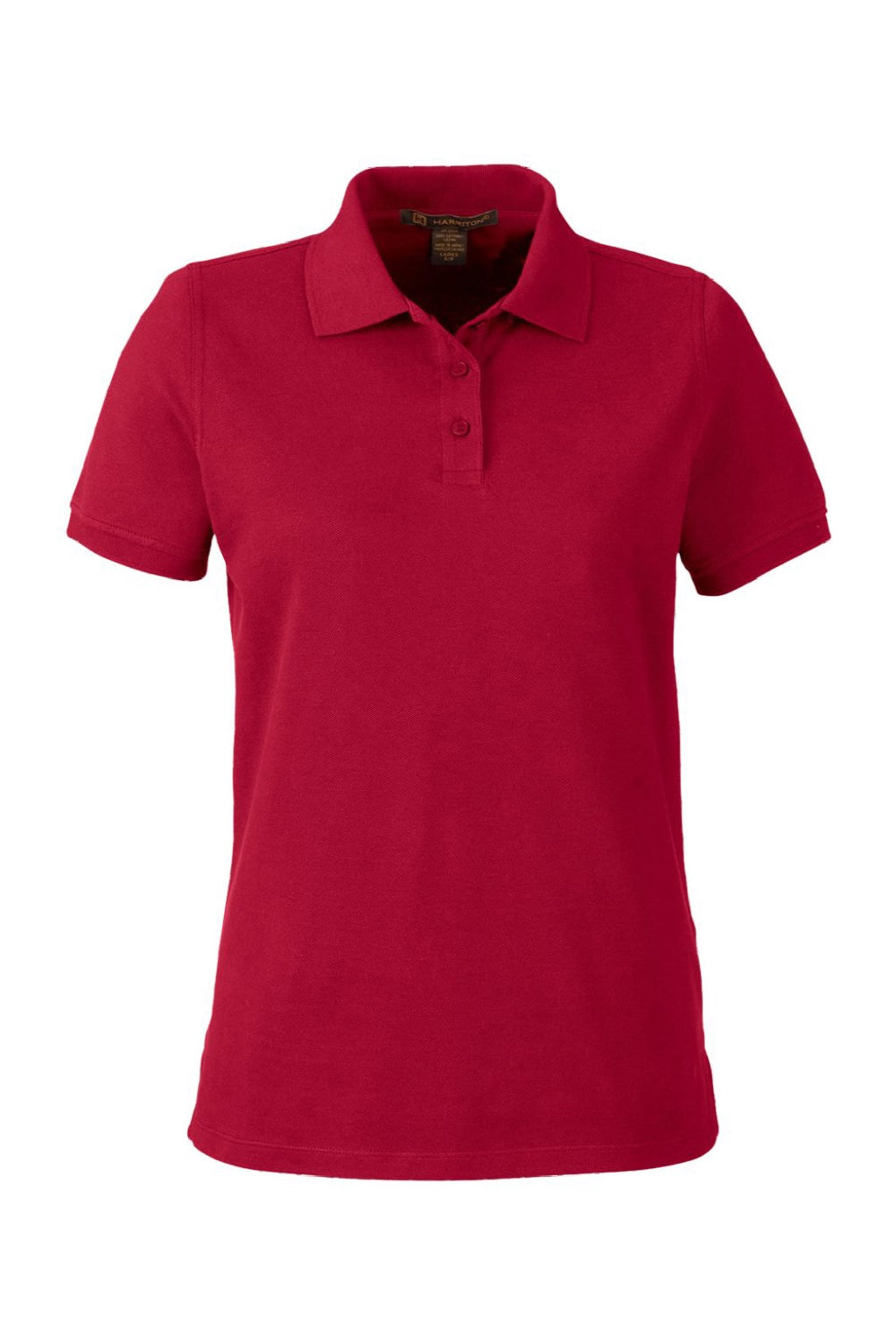 Harriton M205W Womens Valiant Snag Resistant Short Sleeve Polo Shirt Red Flat Front
