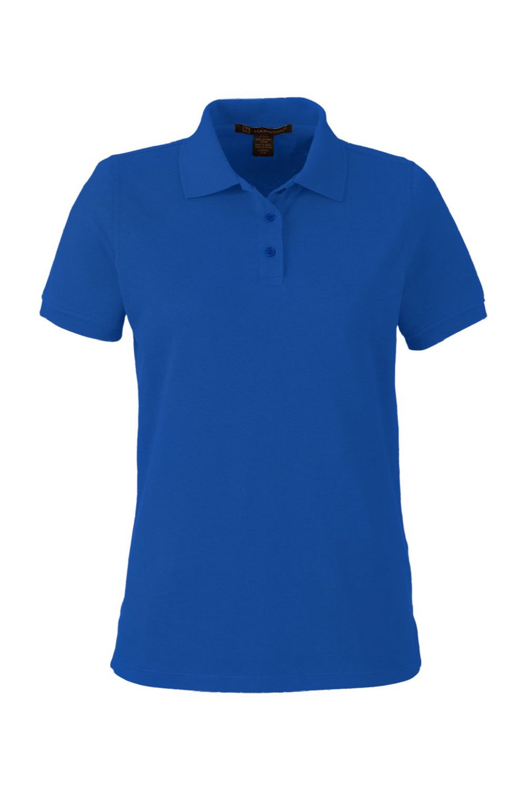 Harriton M205W Womens Valiant Snag Resistant Short Sleeve Polo Shirt True Royal Blue Flat Front