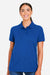 Harriton M205W Womens Valiant Snag Resistant Short Sleeve Polo Shirt True Royal Blue Model Front