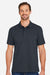 Harriton M205P Mens Valiant Snag Resistant Short Sleeve Polo Shirt w/ Pocket Dark Charcoal Grey Model Front