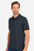 Harriton M205P Mens Valiant Snag Resistant Short Sleeve Polo Shirt w/ Pocket Dark Charcoal Grey Model Side