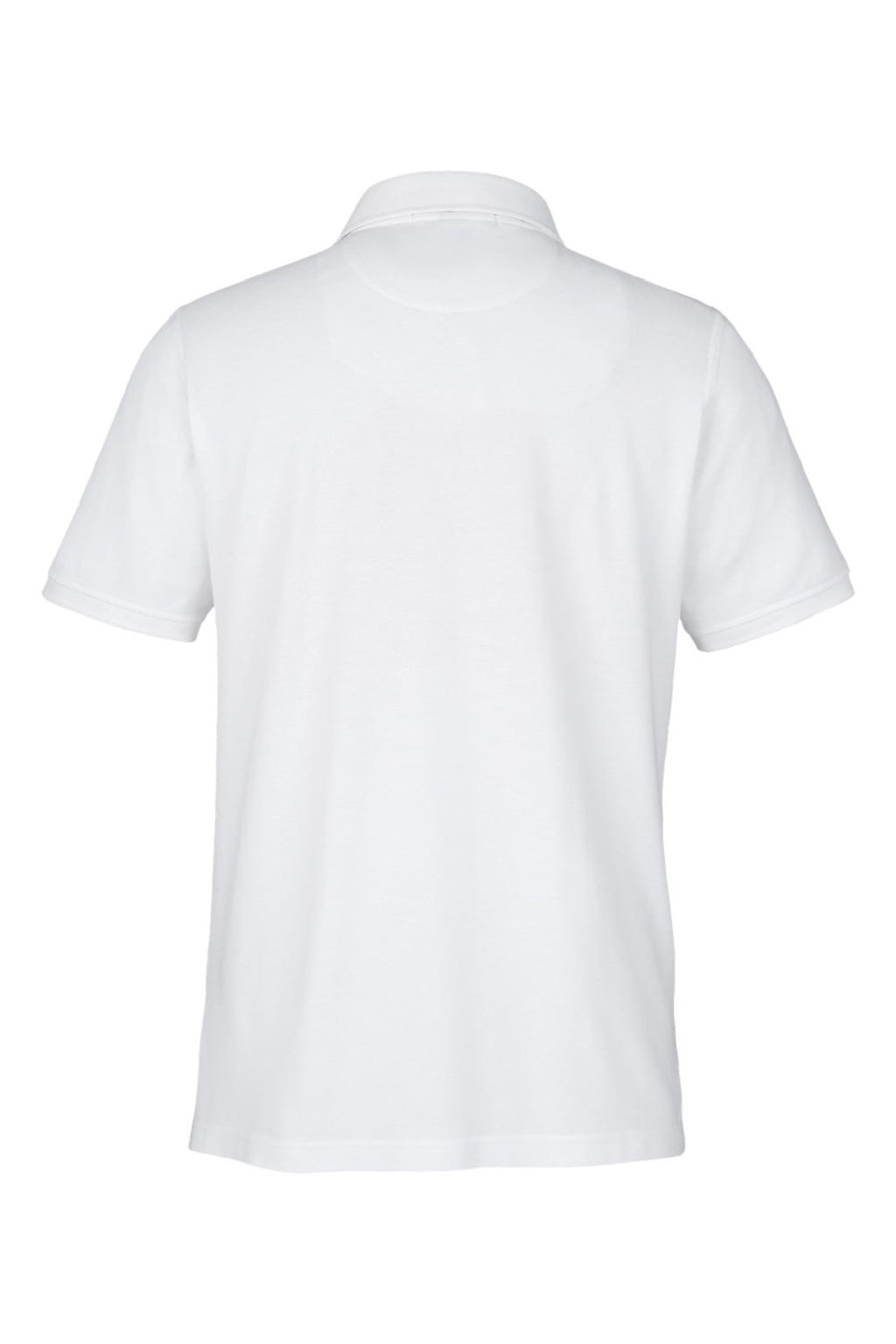 Harriton M205P Mens Valiant Snag Resistant Short Sleeve Polo Shirt w/ Pocket White Flat Back