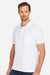 Harriton M205P Mens Valiant Snag Resistant Short Sleeve Polo Shirt w/ Pocket White Model Side