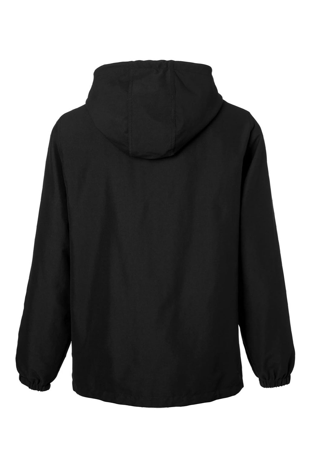 Harriton M73 Mens Flex Twill Full Zip Hooded Jacket Black Flat Back