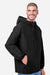 Harriton M73 Mens Flex Twill Full Zip Hooded Jacket Black Model Side
