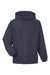 Harriton M73 Mens Flex Twill Full Zip Hooded Jacket Dark Charcoal Grey Flat Front
