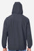 Harriton M73 Mens Flex Twill Full Zip Hooded Jacket Dark Charcoal Grey Model Back