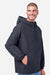 Harriton M73 Mens Flex Twill Full Zip Hooded Jacket Dark Charcoal Grey Model Side