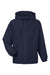 Harriton M73 Mens Flex Twill Full Zip Hooded Jacket Dark Navy Blue Flat Front