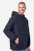 Harriton M73 Mens Flex Twill Full Zip Hooded Jacket Dark Navy Blue Model Side