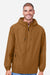 Harriton M73 Mens Flex Twill Full Zip Hooded Jacket Duck Brown Model Front