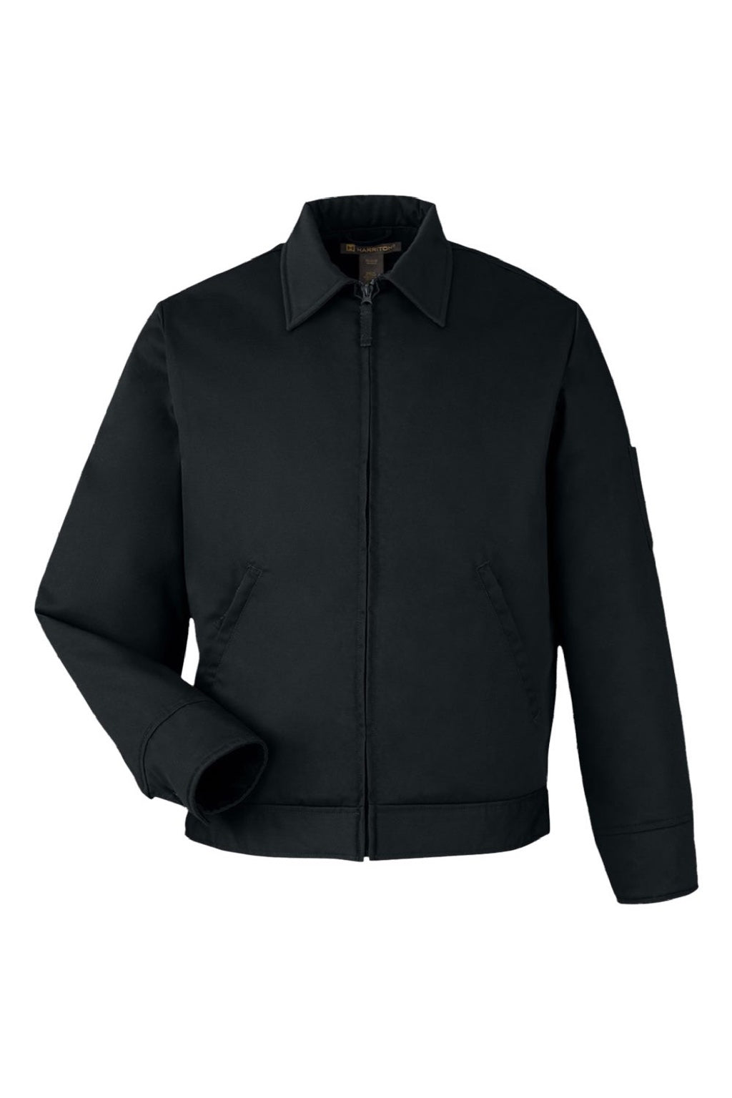 Harriton M721/M721T Mens ClimaBloc Station Full Zip Jacket Black Flat Front