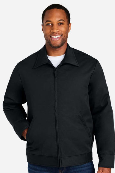 Harriton M721/M721T Mens ClimaBloc Station Full Zip Jacket Black Model Front