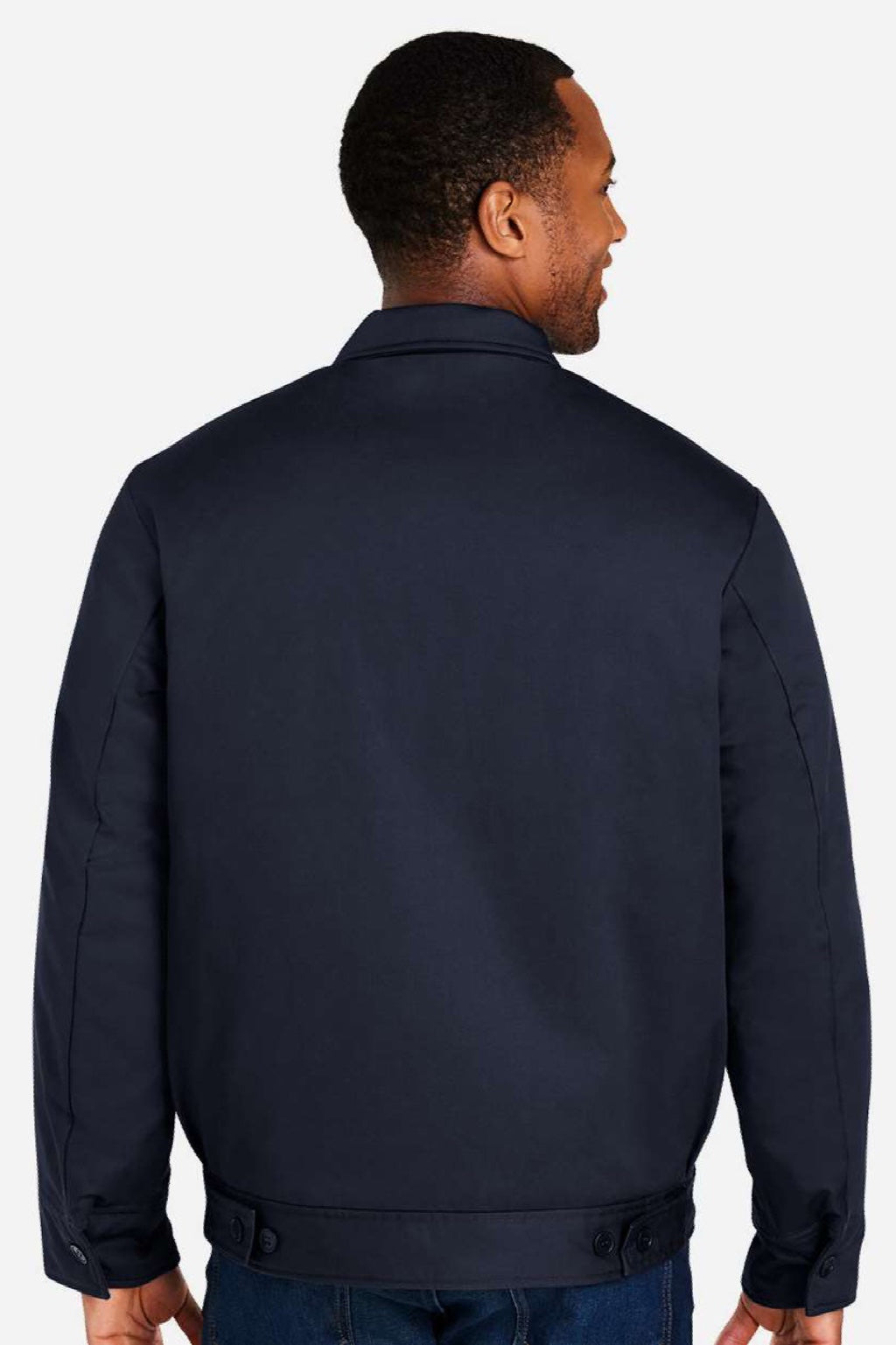 Harriton M721/M721T Mens ClimaBloc Station Full Zip Jacket Dark Navy Blue Model Back