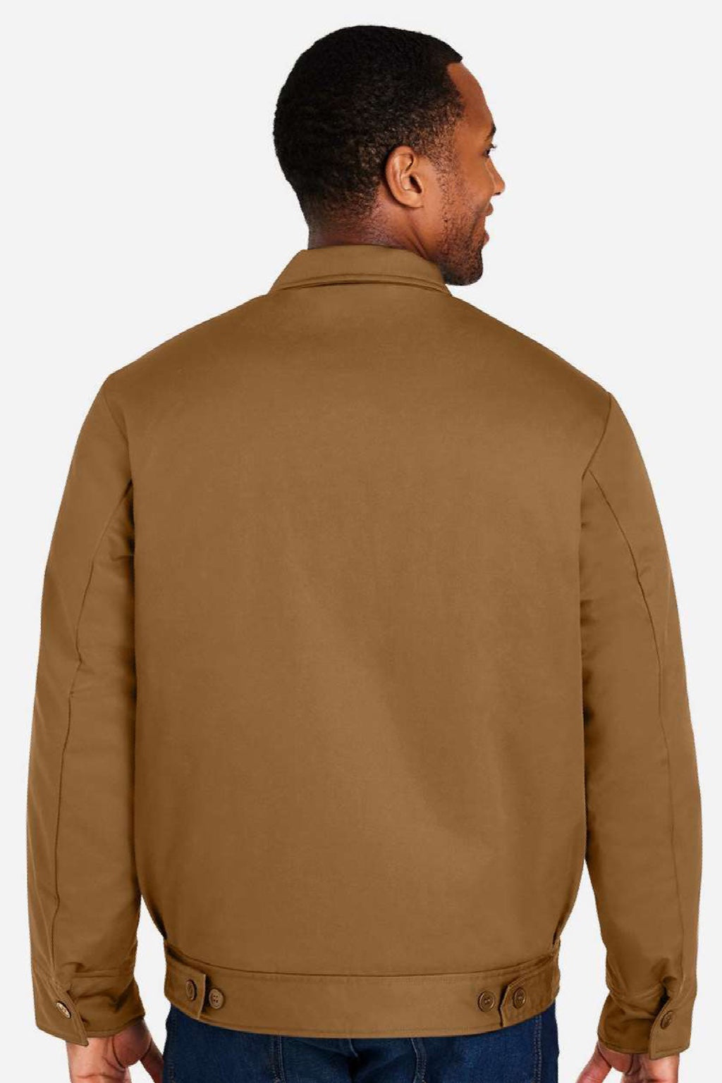 Harriton M721/M721T Mens ClimaBloc Station Full Zip Jacket Duck Brown Model Back