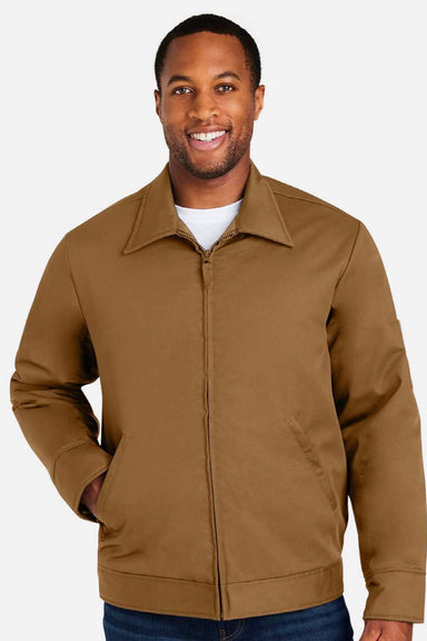Harriton M721/M721T Mens ClimaBloc Station Full Zip Jacket Duck Brown Model Front
