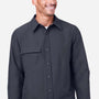 Harriton Mens Flex Twill Water Resistant Long Sleeve Button Down Shirt w/ Pocket - Dark Charcoal Grey - Coming Soon