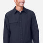 Harriton Mens Flex Twill Water Resistant Long Sleeve Button Down Shirt w/ Pocket - Dark Navy Blue - Coming Soon