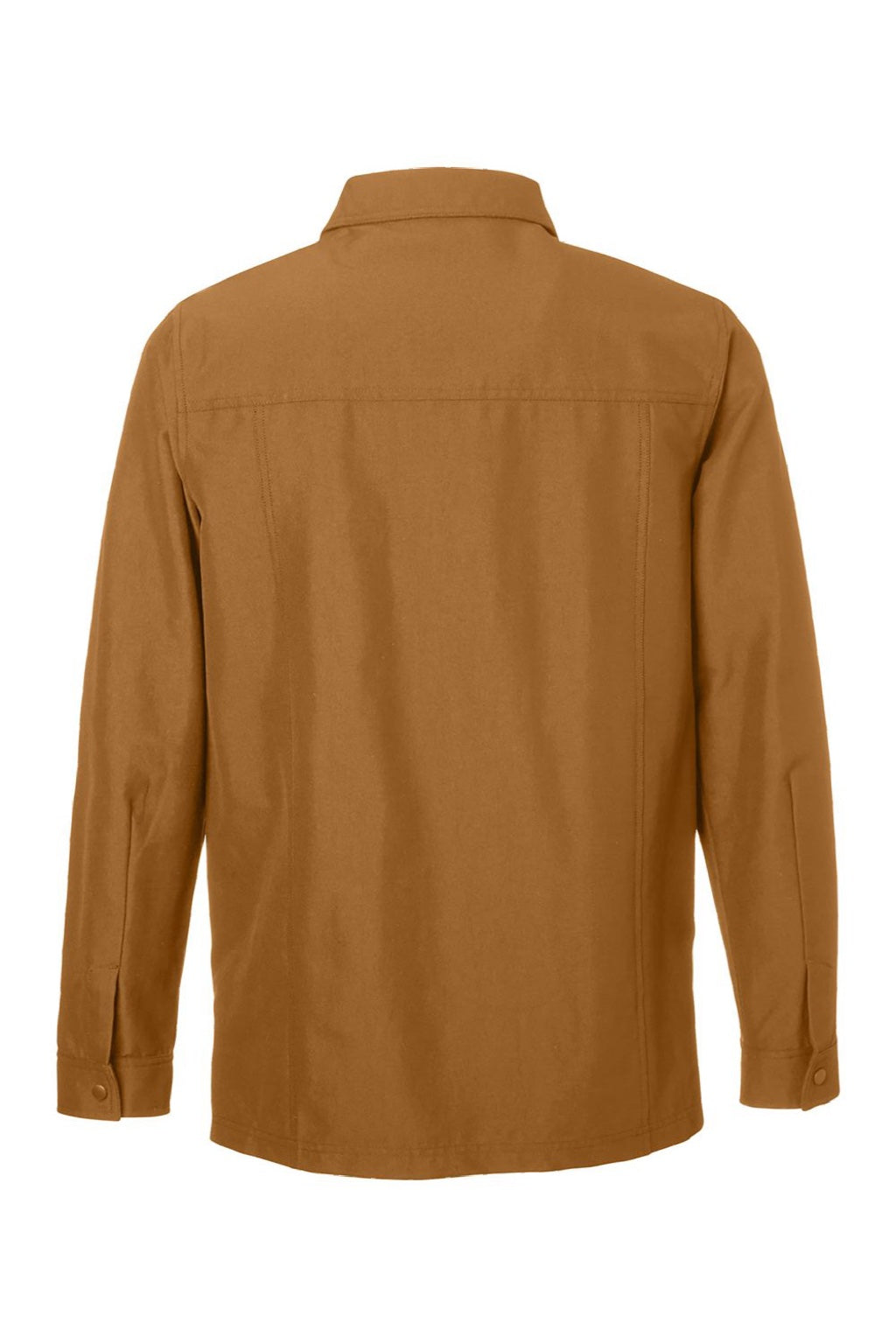 Harriton M72 Mens Flex Twill Long Sleeve Button Down Shirt w/ Pocket Duck Brown Flat Back