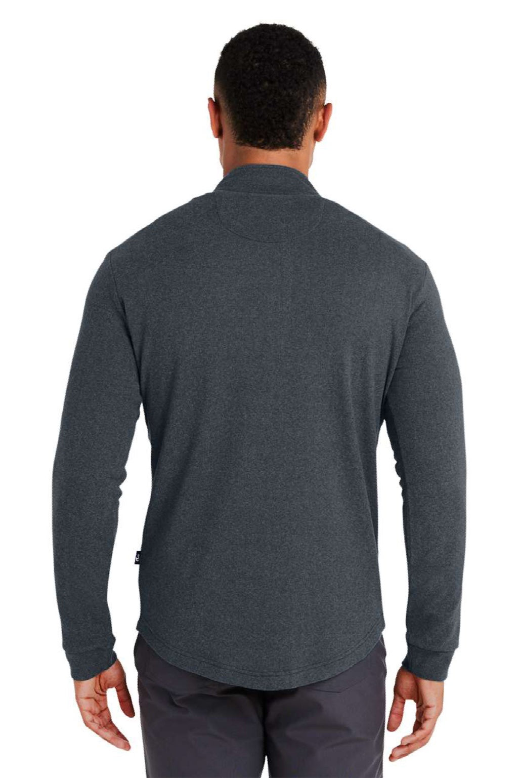 Swannies Golf SWE500 Mens Emery 1/4 Zip Sweatshirt Heather Black Model Back