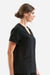 Onna NN310 Womens Invincible Stretch V-Neck Scrub Top w/ Pockets Black Model Side