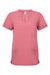 Onna NN310 Unisex Invincible Stretch V-Neck Scrub Top w/ Pockets Calm Pink Flat Front