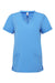 Onna NN310 Unisex Invincible Stretch V-Neck Scrub Top w/ Pockets Ceil Blue Flat Front