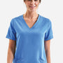 Onna Womens Invincible Stretch V-Neck Scrub Top w/ Pockets - Ceil Blue - New