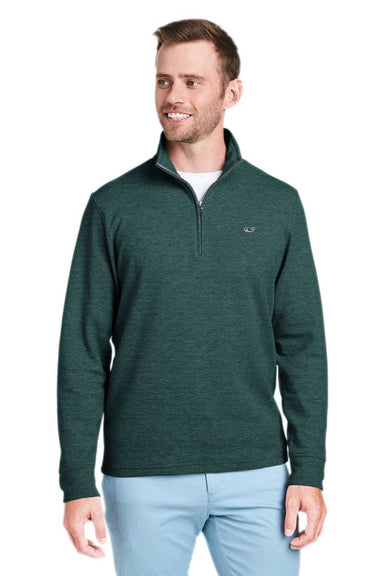 Vineyard Vines K002708 Mens Saltwater 1/4 Zip Sweatshirt Charleston Green Model Front
