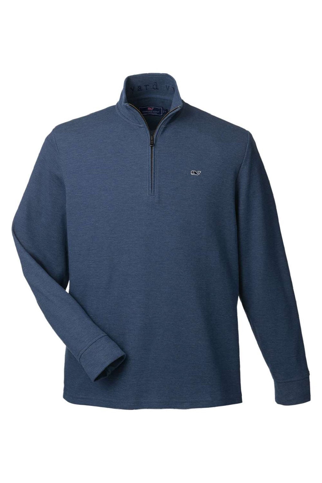 Vineyard Vines K002708 Mens Saltwater 1/4 Zip Sweatshirt Deep Bay Blue Flat Front