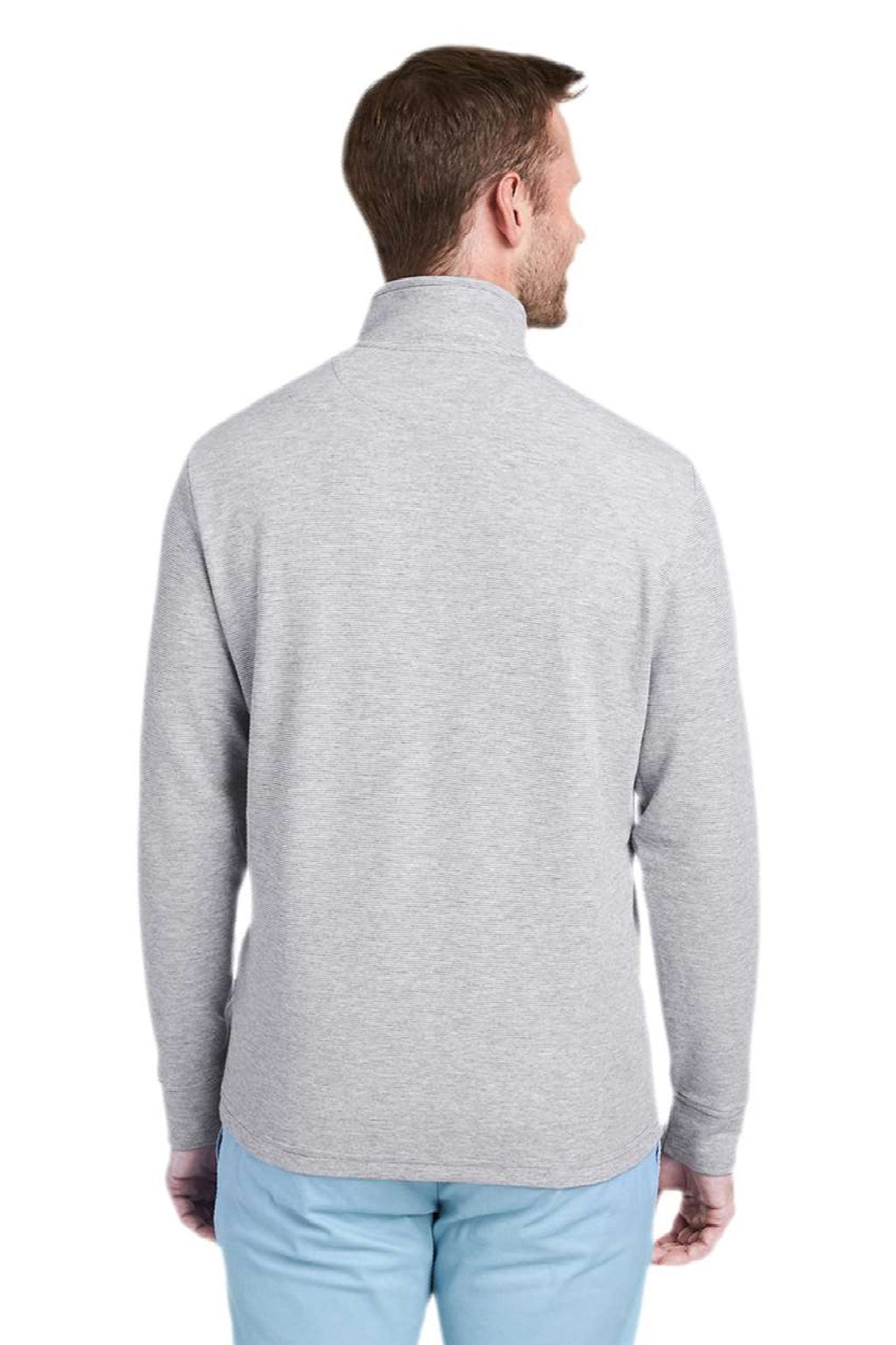 Vineyard Vines K002708 Mens Saltwater 1/4 Zip Sweatshirt Granite Grey Model Back
