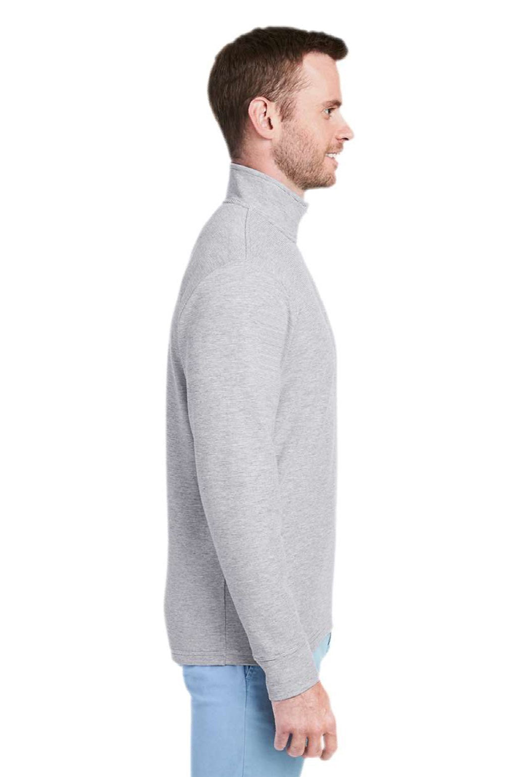 Vineyard Vines K002708 Mens Saltwater 1/4 Zip Sweatshirt Granite Grey Model Side