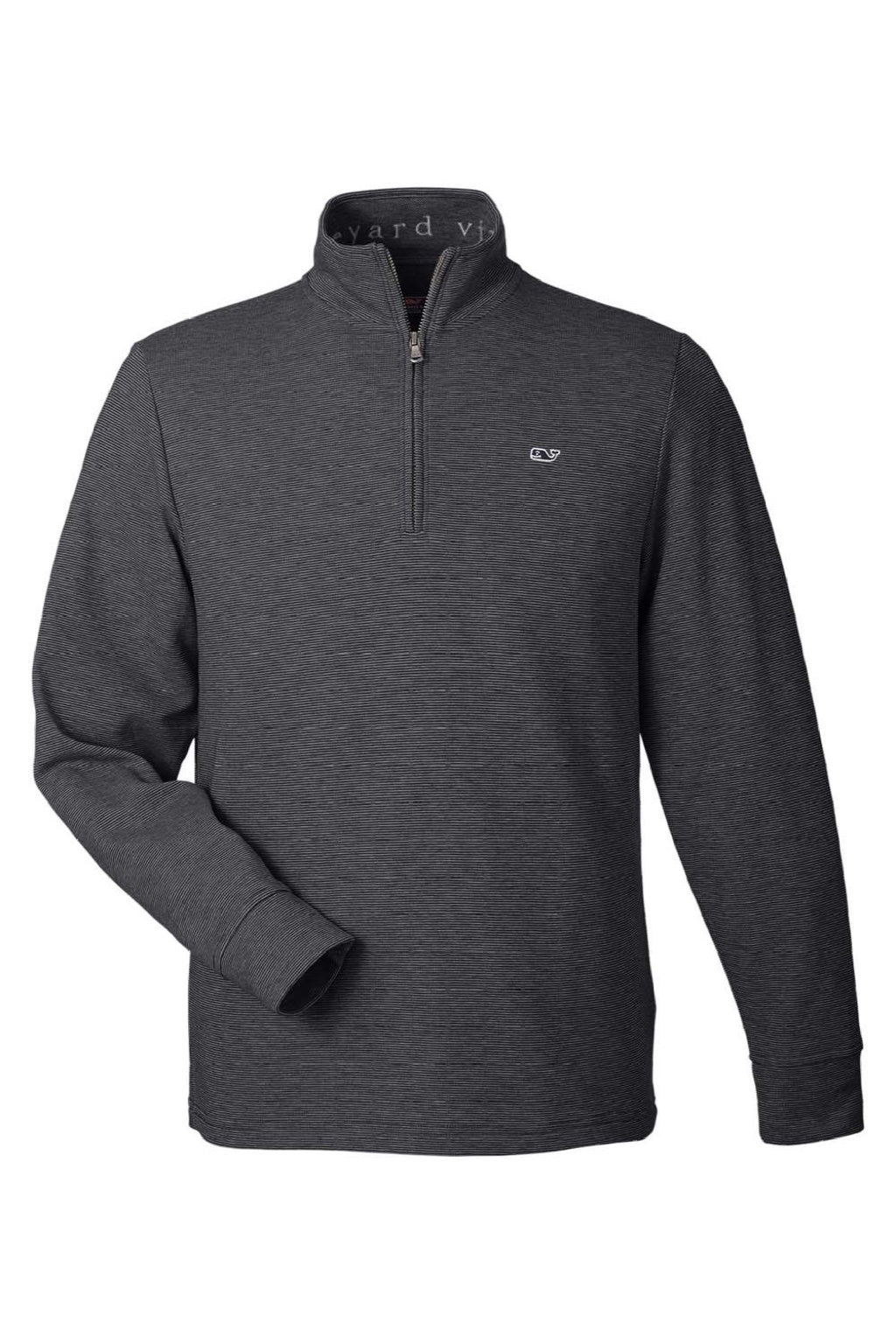 Vineyard Vines K002708 Mens Saltwater 1/4 Zip Sweatshirt Jet Black Flat Front